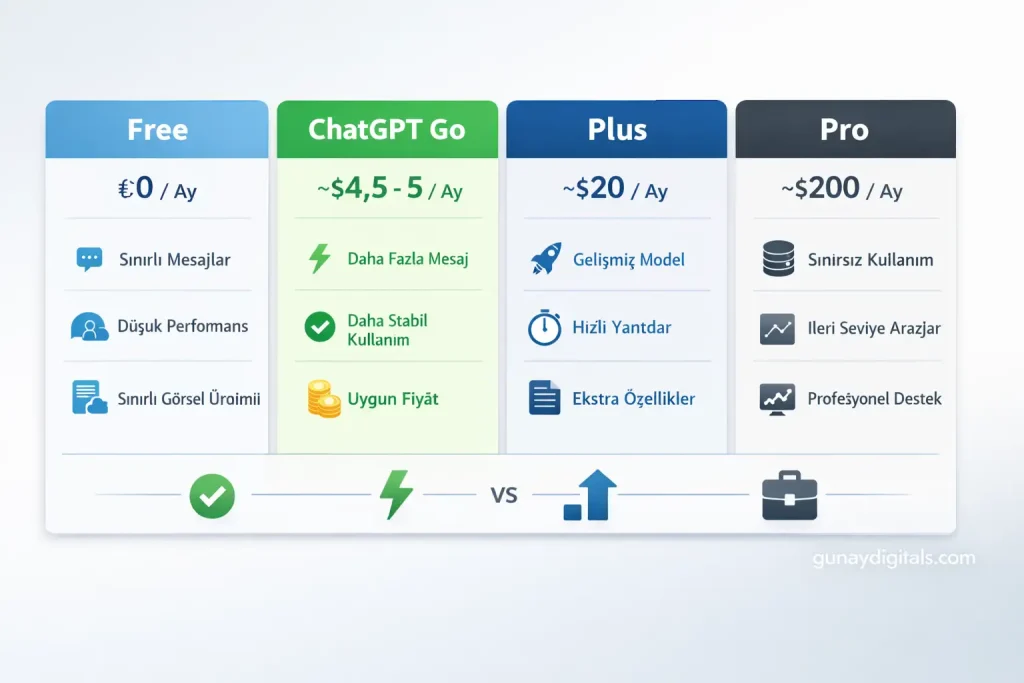 chatgpt go tarifeleri nelerdir